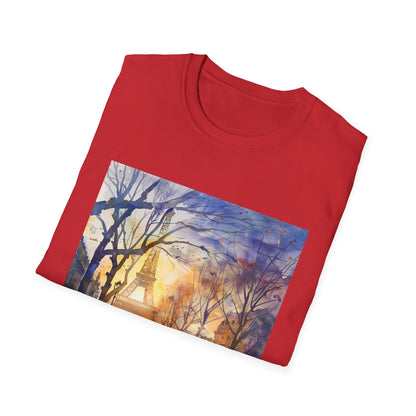 Parisian Icon in Watercolor: The Eiffel Tower T-shirt