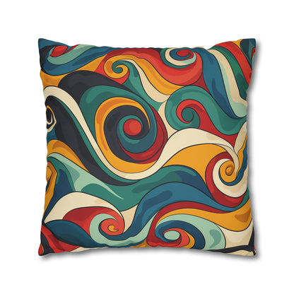 "Add retro-chic style to your bedroom with our Vintage Vibes Pillowcase featuring seamless pattern in vibrant colors"