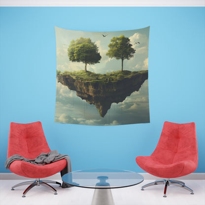 Island in the Clouds: A Surreal Tapestry | Wall Tapestry | All Over Print, AOP, Decor, Halloween, Home & Living, Home Decor, Indoor, Spring Essentials, Sublimation, Tapestry | Prints with Passion