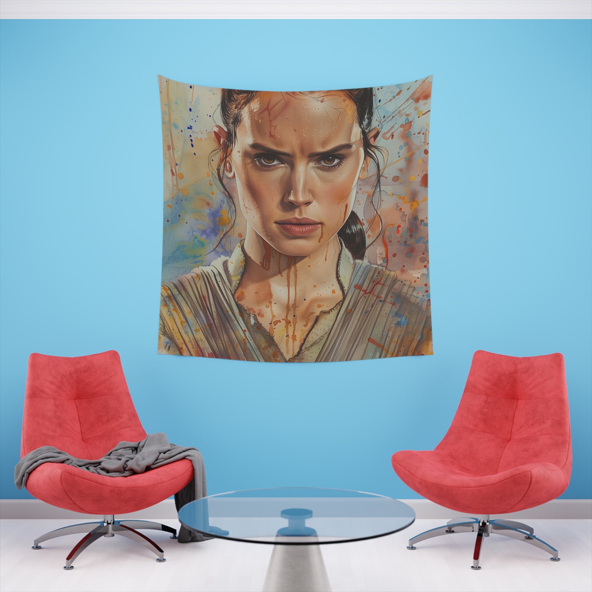 Rey: A Star Wars Tapestry | Wall Tapestry | All Over Print, AOP, Decor, Halloween, Home & Living, Home Decor, Indoor, Spring Essentials, Sublimation, Tapestry | Prints with Passion