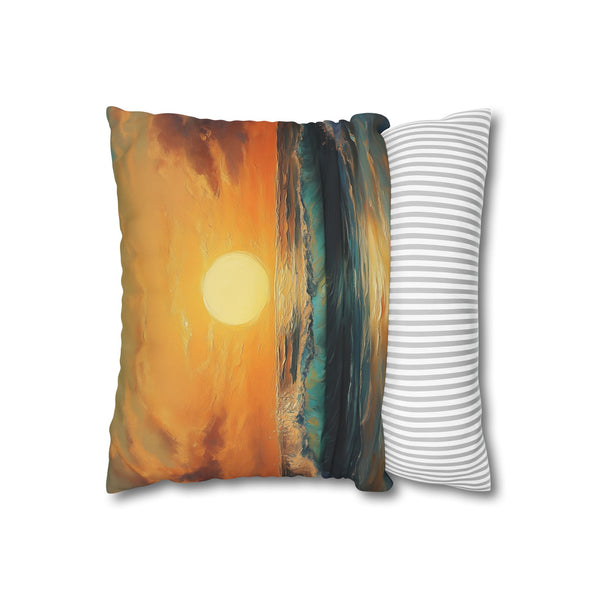Sunset through a Rolling Double-Sided Square Cushion Cover