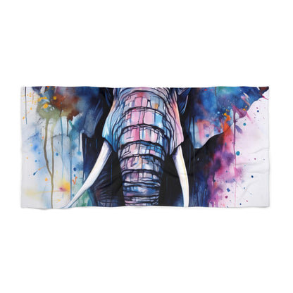 Watercolor Elephant Beach Towel