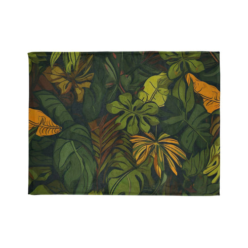 Nordic Woodland Forest Botanical Seamless Plush Fleece Throw Blanket - View 3 | Prints With Passion