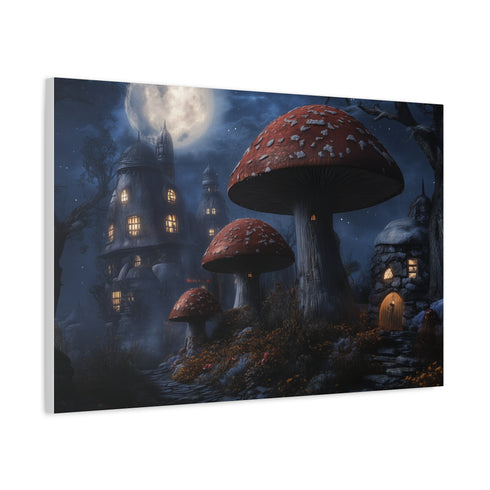 Giant Mushroom City under Moonlight (Edition II) — Canvas Wall Art — Product Detail View 6