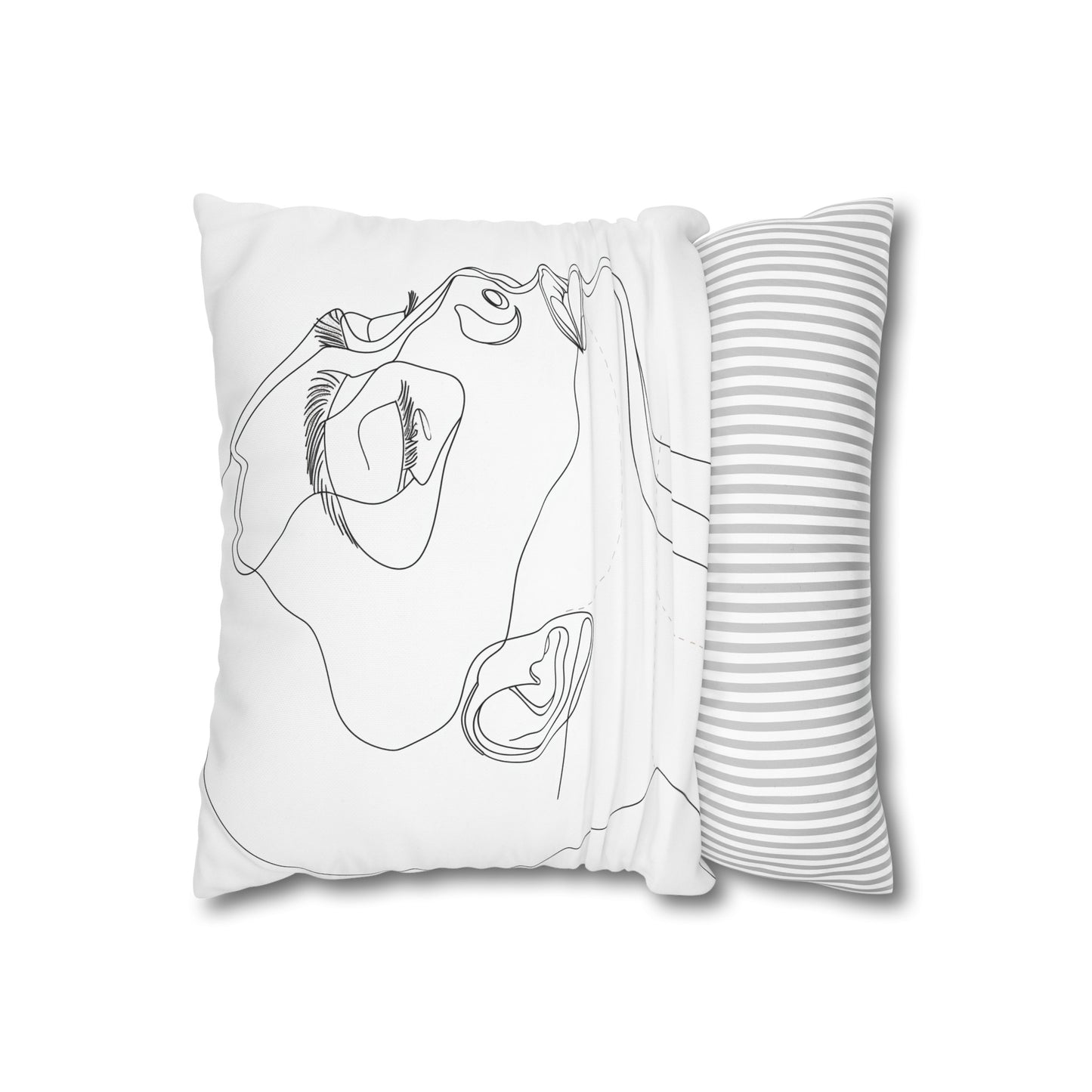 "Minimalist Line Art Portrait Pillowcase - High-quality and stylish design for all seasons, makes a great gift! Shop now at BenCPrints."