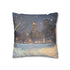 Central Park Snow Night — 40×40 Cushion Cover — Double-Sided Back & Concealed Zip Detail