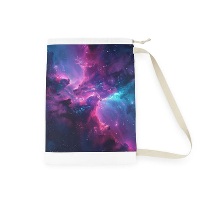 "Neon Space Galaxy laundry bag featuring vibrant colors for out-of-this-world laundry organization"