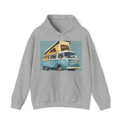 Tranquil Trails: Embrace the Simple Joys of Freedom and Nature in This Vintage Camper Van Hoodie