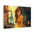 Belle & Enchanted Rose Fairytale — Canvas Wall Art — Side Profile & Stretched Corner Detail