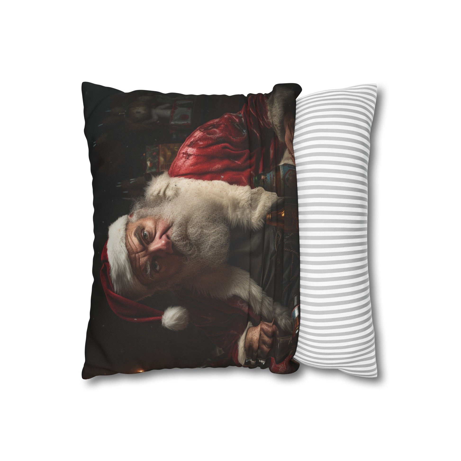 "Bad Santa's Lair Pillowcase - High-quality, comfortable, and stylish holiday decor perfect for all seasons. Makes a great gift. Get yours today!"