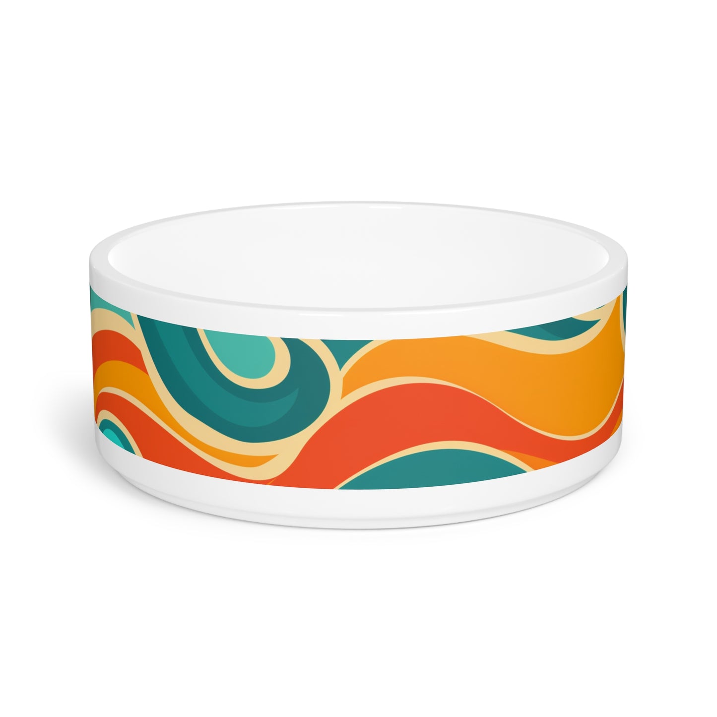 Wave Pet Bowl: Vibrant Retro