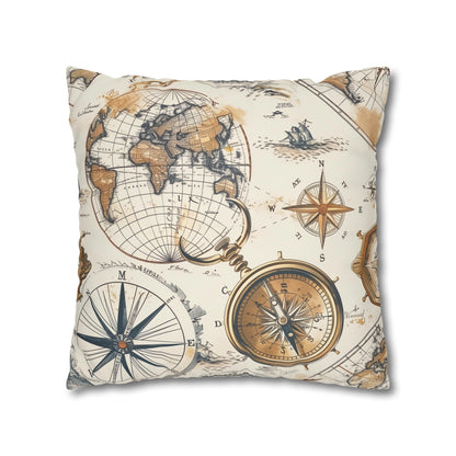 "Vintage Maps Pillowcase - Transform your bedroom into an explorer's paradise with antique map pattern, adding charm and personality to your space."