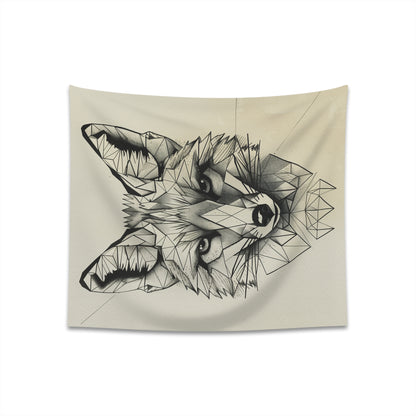 "Geometric Fox Tapestry: Modern Design with Wild Charm | High-Quality Material | Perfect Gift | Available in 34"x40" and 57"x57" | BenCPrints"