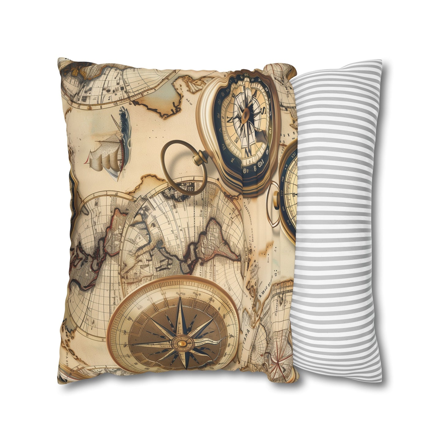 Vintage Maps Pillow Case Set - Explore old-world charm with intricate map pattern. High-quality fabric for cozy sleep.