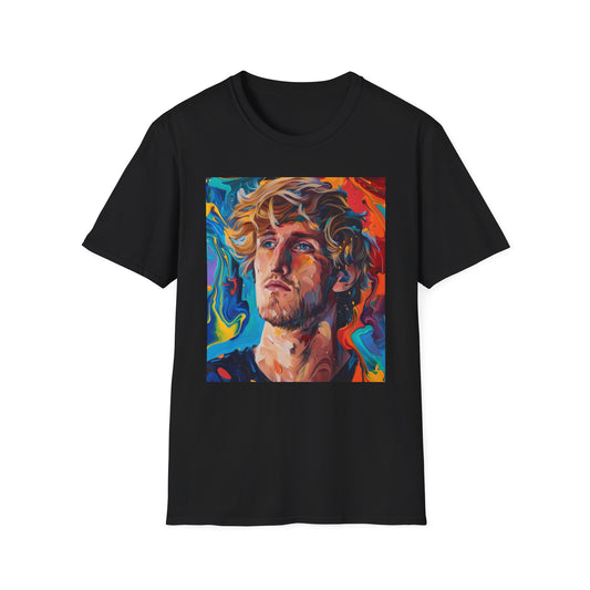 Maverick Spirit: The Unstoppable Journey of Logan Paul | T-Shirt | artist, brush strokes, canvas, colors, creativity, design, graphic, illustration, logan paul, painting | Prints with Passion