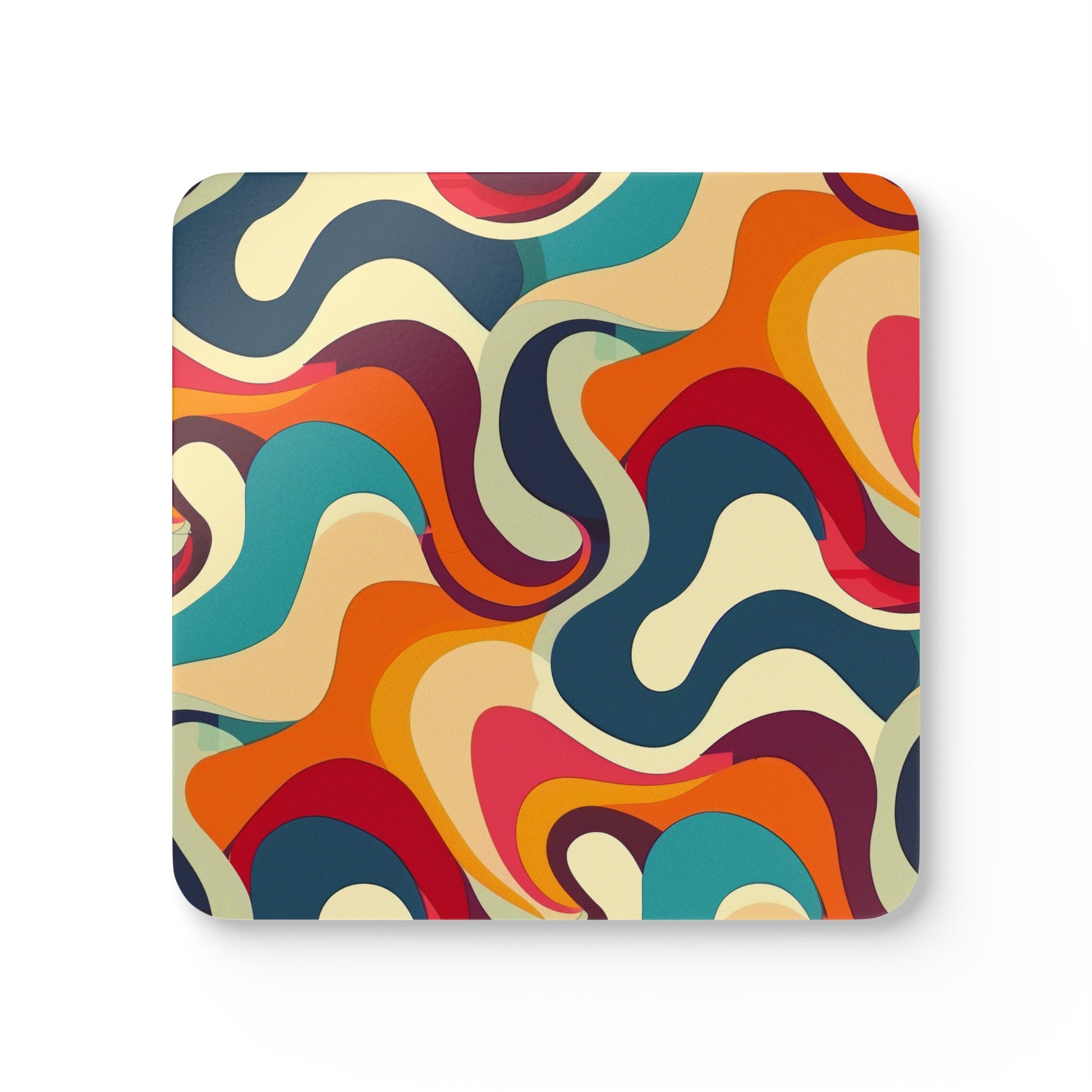 Retro Waves Corkwood Coaster Set | Home Decor | Accessories, Coasters, Desk, Kitchen, Kitchen Accessories, Sublimation, Summer Picks | Prints with Passion