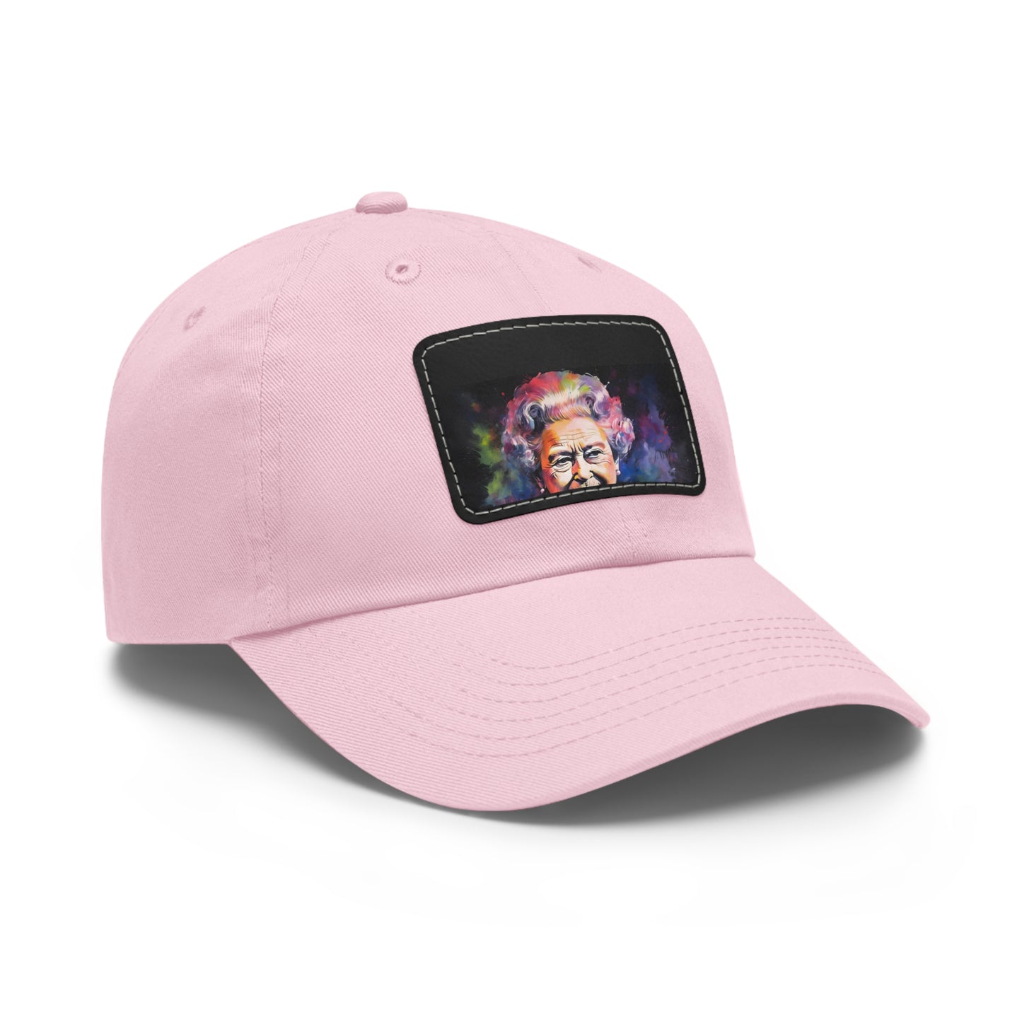 Regal Glow: Queen Elizabeth II Watercolor Neon Cap