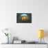 City Inside a Glowing Mushroom Cap Stretched Canvas Wall Art