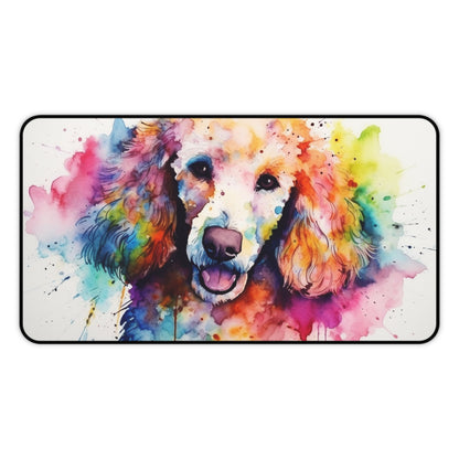 "Whimsical Poodle Paradise Desk Mat - Brighten Up Your Workspace with Charming Dog Design and Protect Your Desk"