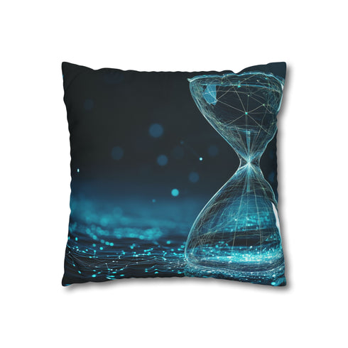 Data Stream Flowing into Hourglass Double-Sided Square Cushion Cover