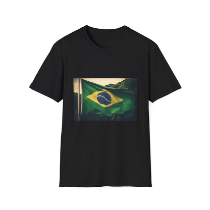 🇧🇷 Heartbeat of Brazil: A Watercolor Tapestry of Rhythm and Passion | T-Shirt | Cotton, Crew neck, DTG, Men's Clothing, Neck Labels, Regular fit, T-shirts, Women's Clothing | Prints with Passion