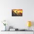 Surfer Riding Waves of Fire — Canvas Wall Art — Kiln-Dried Pine Frame & Ready-to-Hang Back View
