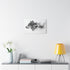 Ink Wolf Morphing into Smoke — Canvas Wall Art — Kiln-Dried Pine Frame & Ready-to-Hang Back View