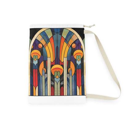 "Abstract Deco Laundry Bag - Stylish laundry organization with art deco patterns for a sophisticated space"