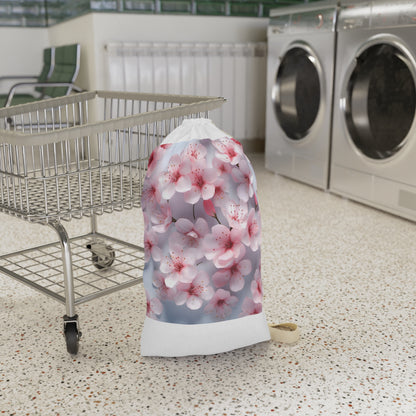 "Cherry Blossom Pattern Laundry Bag - Stylish and practical 3D design for laundry storage"