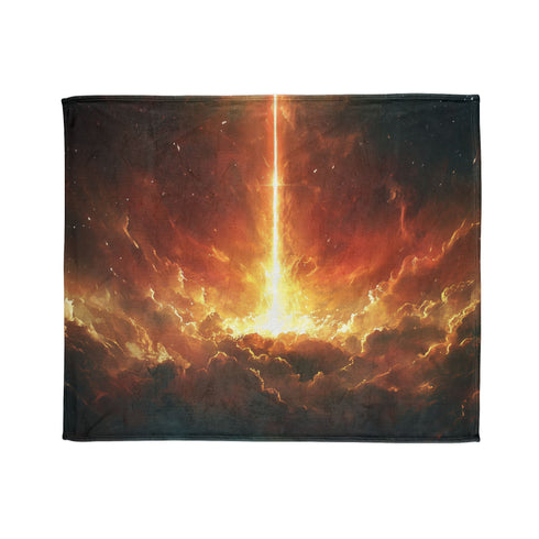 Solar Sword Shattering the Sky Plush Fleece Throw Blanket