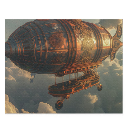 "Skybound Steampunk Airship Jigsaw Puzzle - Captivating and colorful challenge for your mind"