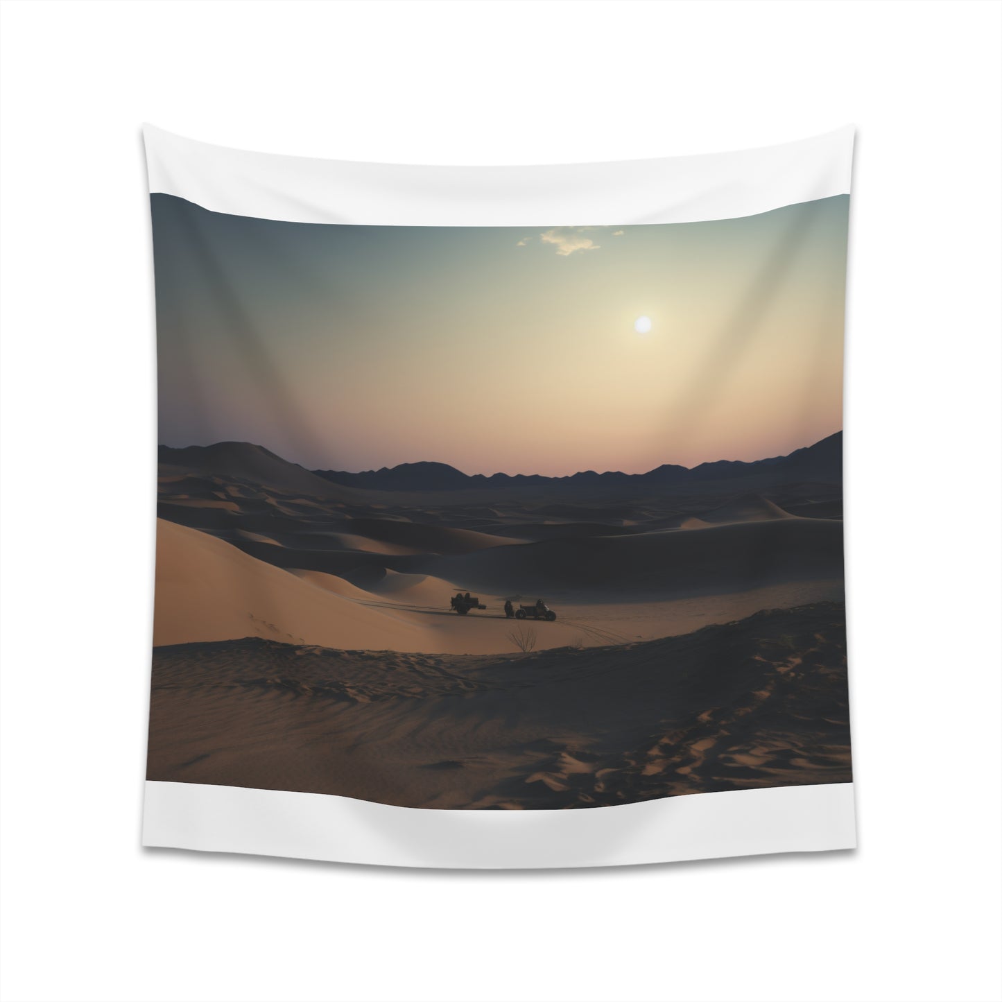 "Desert moonlight tapestry: Lunar Oasis captures the serenity of the desert night, perfect for all seasons and makes a great gift"