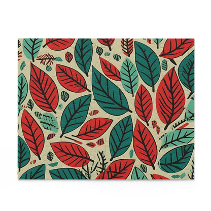 "Unique Dirty Ferret Leaf Puzzle in Modern Green and Red Hues - Fun and Challenging 1000 Piece Jigsaw Puzzle for Adults and Kids"