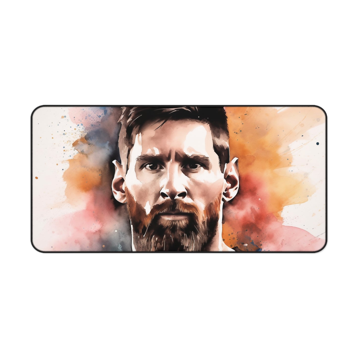 "Vibrant Messi Desk Mat Collection with sleek graphics of iconic footballer - ideal for fans"