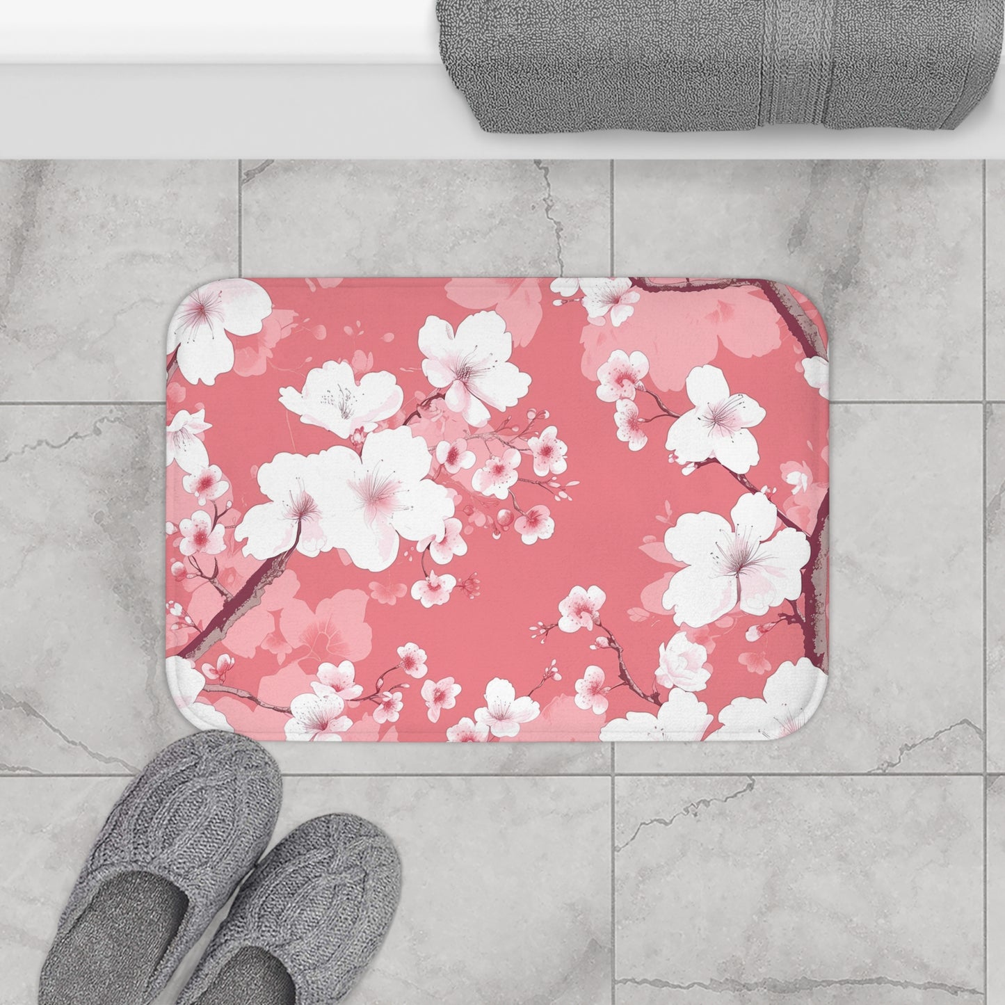 Cherry Blossom Blush Bath Mat