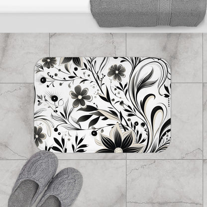 Monochrome Maze Bath Mat