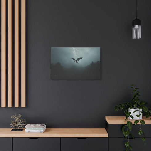 Lightning Dragon Flying Through Storm — Canvas Wall Art — Product Detail View 8