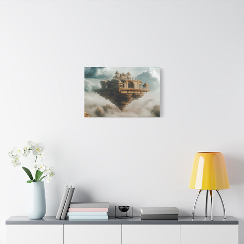 Desert Palace Levitating in Storm — Canvas Wall Art — Kiln-Dried Pine Frame & Ready-to-Hang Back View