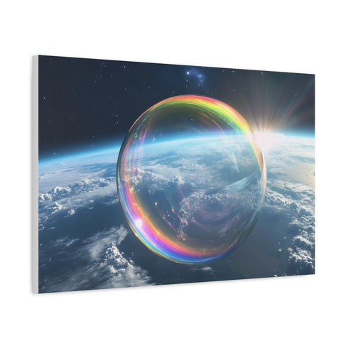 Surreal Dream Bubble Drifting Over Earth (Edition II) — Canvas Wall Art — Product Detail View 6