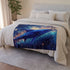 Swordfish Slicing through Star Sea Plush Fleece Throw Blanket
