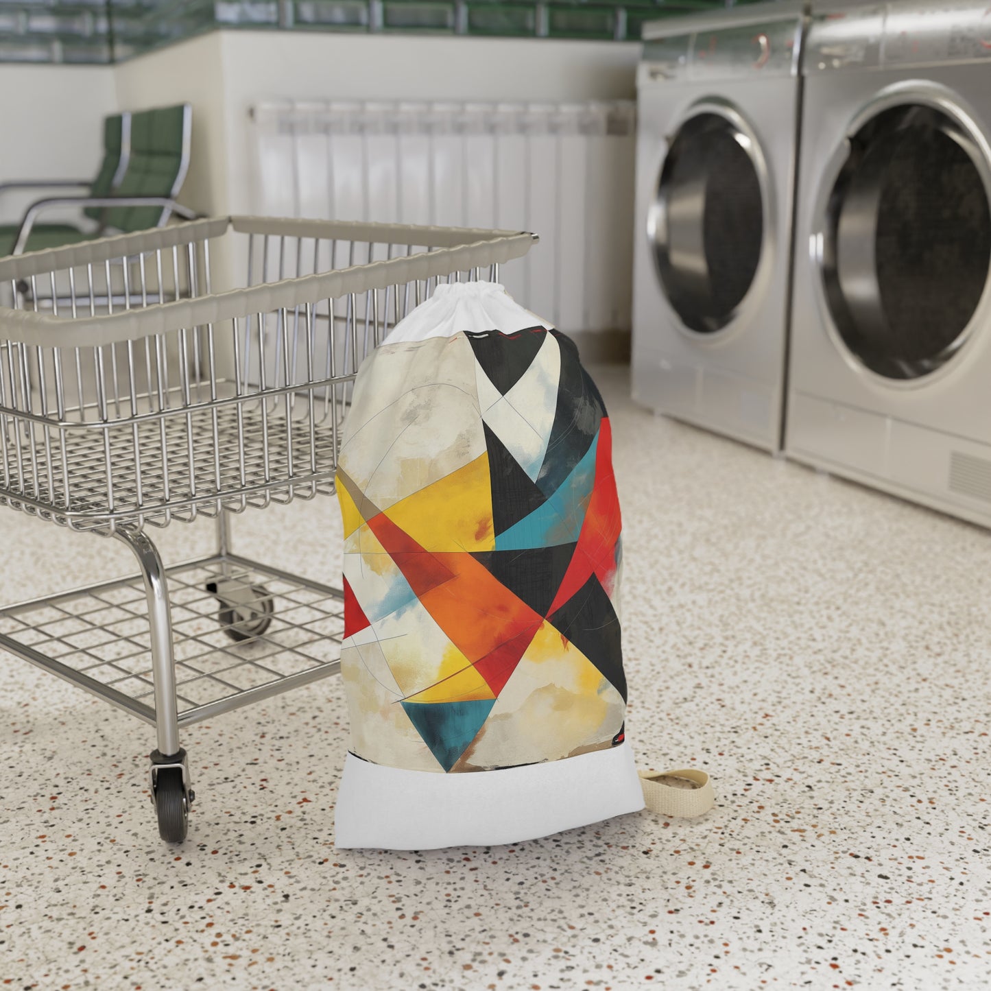 "Stylish Geometric Shape Laundry Bag for Chic Laundry Organization"