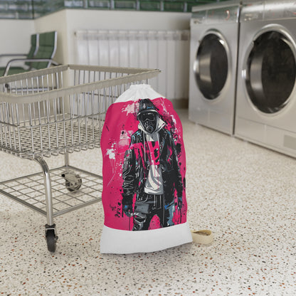 "City Style Laundry Bag with Urban Typography Design - Stay Chic and Stylish Doing Laundry with Streetwear-Inspired Bag"