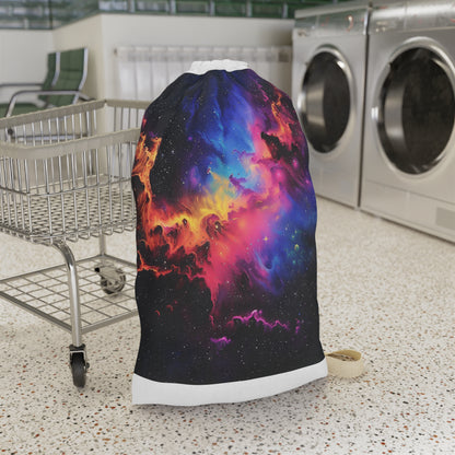 Vibrant Neon Galaxy Laundry Bag with Cosmic Design for Space-Filled Washing Convenience