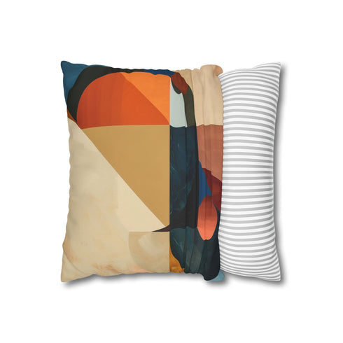 Abstract Geometric (Edition II) — Faux Suede Cushion Cover — Sofa & Living Room Lifestyle View