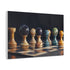 Chessboard with Cosmic Planets As Pieces Stretched Canvas Wall Art