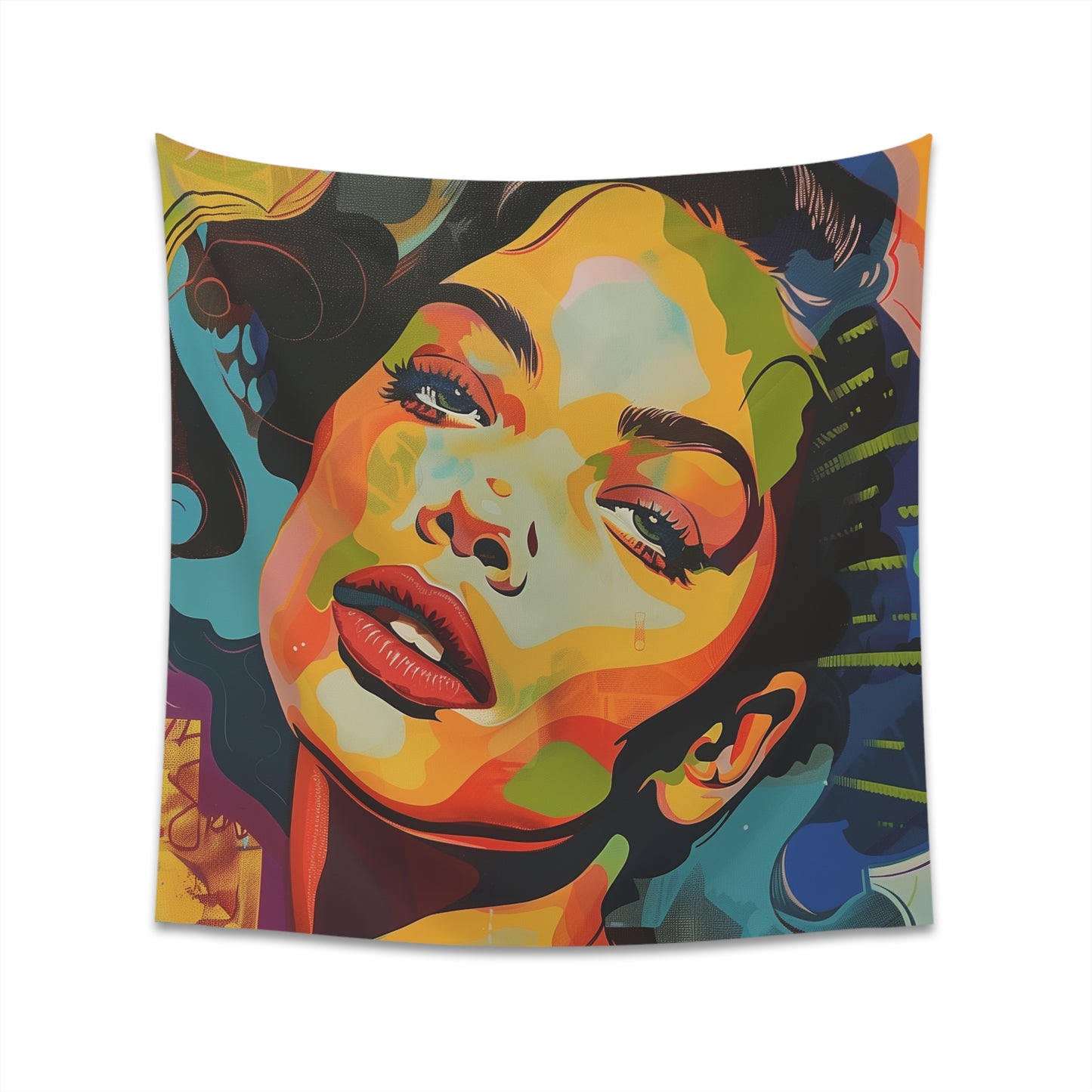 "Pop Art Persona Tapestry - Vibrant and Colorful Home Decor Accent"