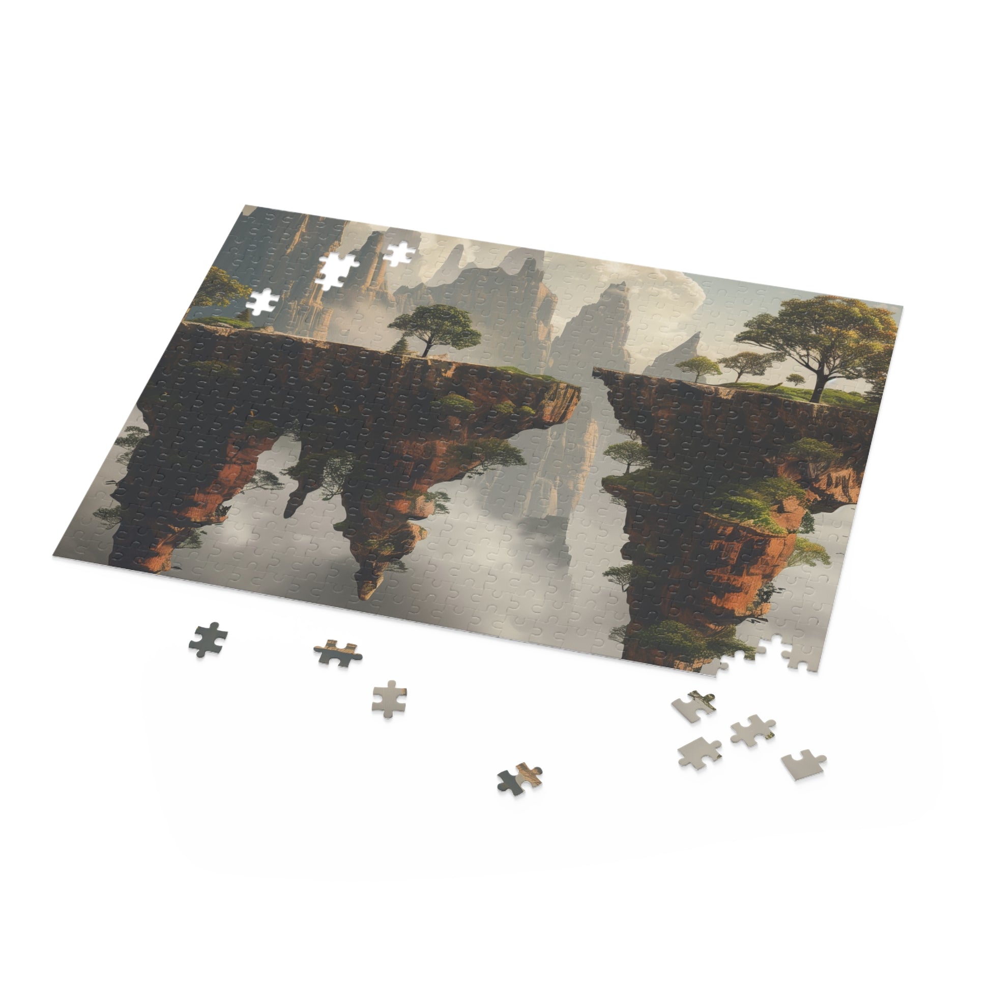 Surreal Island Landscape Jigsaw Puzzle with Floating Islands and Vibrant Colors