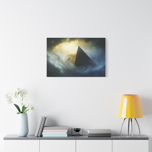 Pyramid Floating in Thunder Vortex — Canvas Wall Art — Product Detail View 7