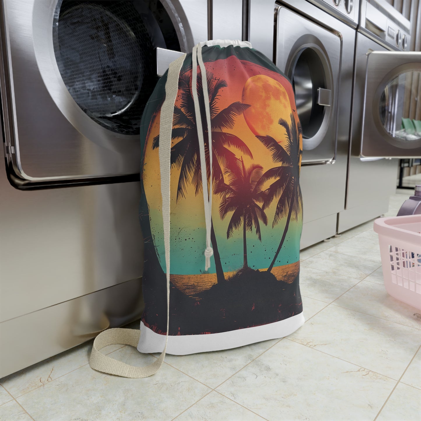 Sunset Palm Tree Laundry Bag | Home Decor | Accessories, All Over Print, AOP, Bags, Laundry, Sublimation | Prints with Passion