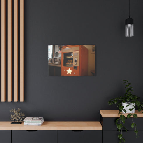 Retro Vending Machine Dispensing Stars — Canvas Wall Art — Product Detail View 8